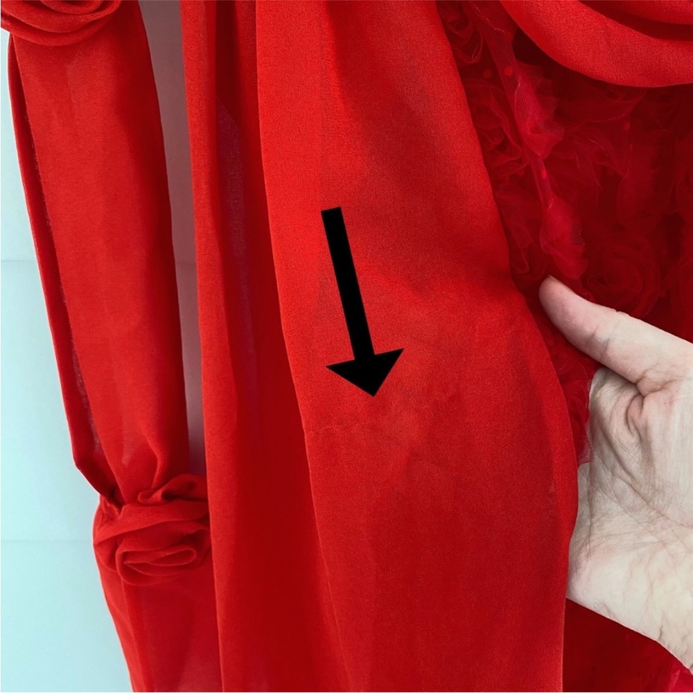 NEW For Love & Lemons Hannah Maxi Dress Red Small - Picture 17 of 17